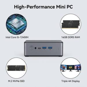 Nuevo Mini PC de Alto Rendimiento Intel I5 12450H Octa Core con 16GB de RAM DDR5, 256GB de SSD <span class=keywords><strong>M</strong></span>.2 NVMe, WiFi <span class=keywords><strong>5</strong></span> + BT4.2 para Uso en el Hogar/Oficina - Product Image 2