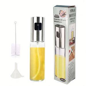 Custom Glass Spray <b>Bottle</b> Bbq Stainless Steel Olive Oil Sprayer Set for Cooking With Cleaning <b>Brush</b> & Funnel - Product Image 1
