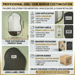 Specchio da Parete Irregolare Personalizzato, Specchio Decorativo con Cornice in Metallo Asimmetrica per <span class=keywords><strong>Soggiorno</strong></span>, Ingresso, Arredamento Casa - Product Image 2
