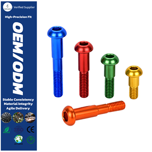 Anodized Aluminum Alloy Hex <b>Socket</b> Button Head Shoulder <b>Screw</b> Bicycle Derailleur Tuning Lightweight Colorful Bolt M5 M6 - Product Image 1