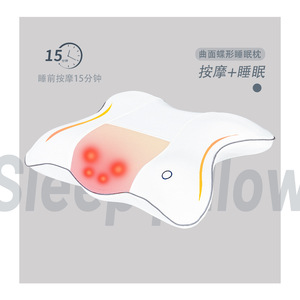 Multifunctional Massage Pillow Memory Foam Neck Support <b>Heating</b> <b>Usb</b> Powered Gray or White Adult Use - Product Image 4