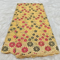 Tissu en dentelle africaine de Dubaï 100 % coton de haute qualité pour foulard en voile suisse avec décoration en strass