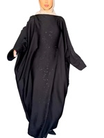 Robe longue de luxe Lignes, style abaya, à manches chauve-souris amples, pour femmes musulmanes, vêtement islamique modeste