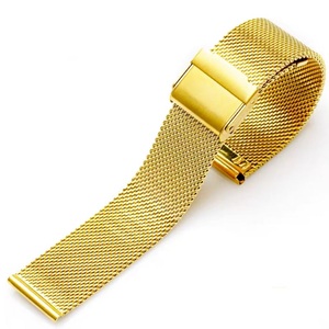 <span class=keywords><strong>Correa</strong></span> de reloj de acero inoxidable de malla <span class=keywords><strong>Milanesa</strong></span> De 18mm y 20mm de liberación rápida de lujo, banda de <span class=keywords><strong>oro</strong></span> blanco de 45mm, repuesto para reloj inteligente DW - Product Image 3