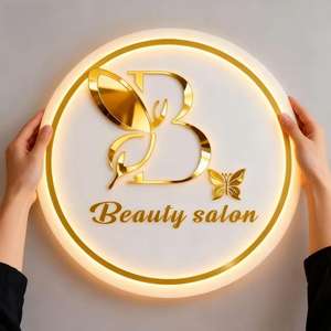 Letrero LED Personalizado con Diseño de Logotipo para Recepción Interior, Letrero Acrílico 3D Retroiluminado con Diseño Gratuito para Decoración Interior de Salón de Uñas - Product Image 2