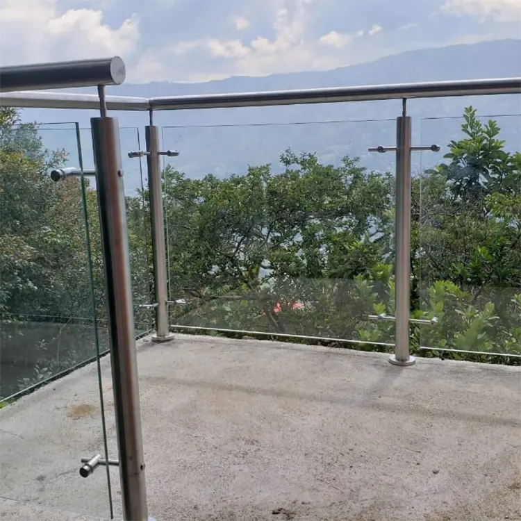 Балконный Стеклянный Столб, поручни для балюстрады, наружные спроектированные стеклянные перила из нержавеющей стали 316