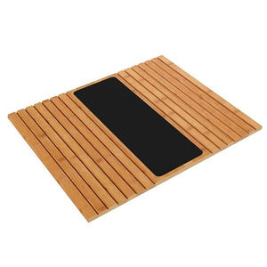Table de bras de canapé avec sous-verre antidérapant bambou bois porte-boisson plateau tasse organisateur protecteur pour salle de bain canapé accoudoirs - Product Image 5