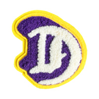 Patchs brodés personnalisés en chenille et sequins thermocollants, badges à coudre avec logo laser, appliques pour chapeaux, sacs et vêtements