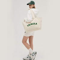 Meilleure Vente en Gros Sac Cabas Personnalisé Pliable Réutilisable en Toile Grande Taille pour Courses Plage Femmes, avec Logo