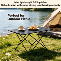 Table de camping pliable en acier carbone aéronautique, légère et portable, pour pique-nique et jardin