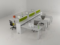 KALN Bureau de travail modulaire ouvert moderne, convertible, cloison ergonomique, poste de travail pour 2/4/6/8 personnes, en bois, imperméable, pour la maison