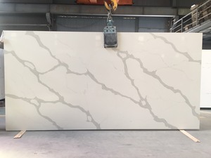 Dalles de <span class=keywords><strong>quartz</strong></span> artificiel Calacatta blanc, couleur blanche avec des veines, pierre pour plans de travail - Product Image 4