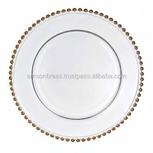 Assiette de Présentation Traditionnelle pour Restaurant et Hôtel – Décoration de Table Ronde avec Bordure Perlée Blanche - Product Image 1