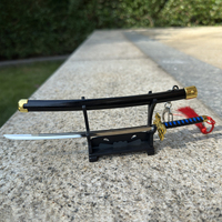 Métal 23cm Bleach Anime Jouet Épées Porte-clés Anime Épée Modèle Mini Katana pour Demon Slayer Tokitou Muichiro