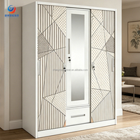 Armoire en acier au design italien moderne avec portes coulissantes, anti-rouille, montage rapide, placard autoportant pour chambre à coucher