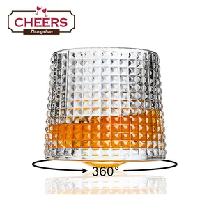 Производитель нестабильно вращающийся виски Набор стаканов, бар с украшением в виде кристаллов сферическое дно камни стекло