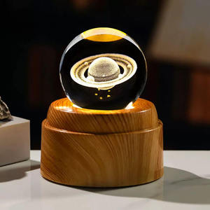 Nueva Bola <span class=keywords><strong>de</strong></span> Cristal Luminosa con Láser <span class=keywords><strong>de</strong></span> Vía Láctea y Saturno, con Base <span class=keywords><strong>de</strong></span> Madera Giratoria con <span class=keywords><strong>Luz</strong></span> LED MH-Q0274 - Product Image 3