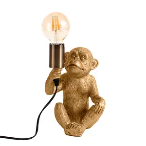 Nordic Custom Handgemaakte Dier Slaapkamer Bureau Staande Lampen Creative Gold Aap Lamp Voor Home Decor