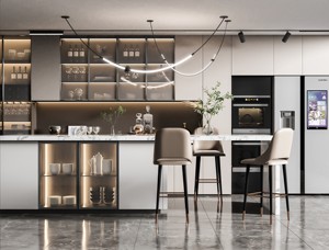 Hiện đại chất lượng cao Mô hình màu trắng đá cẩm thạch Countertop Set với cao Phân tủ bếp Giỏ phong cách Đồ nội thất nhà bếp khác - Product Image 2
