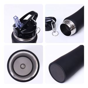 Customized Luxury Portable Gym Sports <b>Flask</b> Vacuum Stainless Steel Insulated Carabiner Water Bottle Straw for Business Gifts - Product Image 3