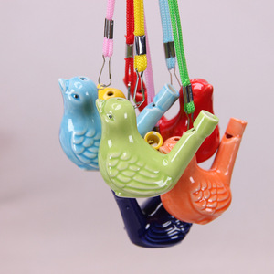 Sifflet d'oiseau en céramique au design personnalisé, figurine décorative pour la maison, chant de l'oiseau à pois, cadeau pour enfants - Product Image 4