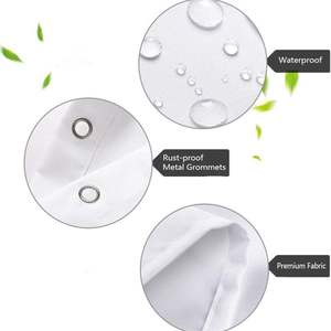 Cortina de ducha de bosque verde paisaje de selva tropical con plantas exóticas decoración de baño natural para el baño del hogar Stock - Product Image 5