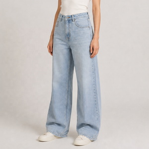 EDGE DENIM Jeans da <span class=keywords><strong>Donna</strong></span> a Vita Alta Strappati e Consumati, Morbidi Jeans <span class=keywords><strong>Boyfriend</strong></span> Blu Chiaro - Product Image 2