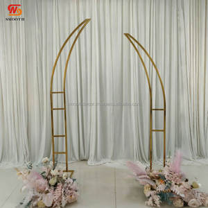 SMOOTH Wedding Supplies <b>Gold</b> Stainless Steel Backdrop Horn Metal <b>Stand</b> for Backdrop Stage Decor - Product Image 1