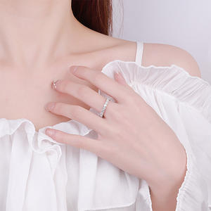 925 Silver <strong>Moissanite</strong> Jewelry Band <strong>Ring</strong> 18K Gold &amp; White Gold Plated VVS Certificate 0.3ct 4mm for <strong>Men</strong> and Women - Product Image 6