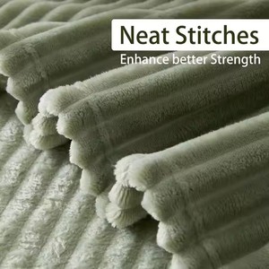 Hot Bán Chất Lượng Dải Lông Cừu Đồng Bằng Màu Dày Flannel Ném Giường Chăn - Product Image 5