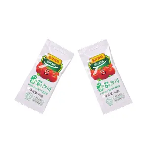 China Supplier Custom Printing Heat Seal Flat Empty Packaging Small Tomato Paste Sauce Ketchup Sachet Packets