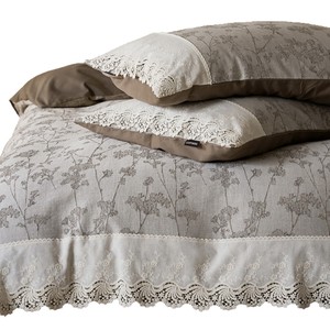 Light Wang French <b>Retro</b> 100s All-Cotton Brushed Four-Piece <b>Bedding</b> Set Autumn Winter Warm Pure Cotton Sheet Style Plants And - Product Image 5