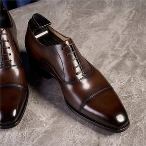 Zapatos Oxford de Punta Cuadrada Premium para Hombre, Clásicos, Formales, para Negocios, Bodas, Personalizables, al por Mayor, con Parte Superior de Cuero - Product Image 5