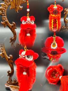 Decorazione Festiva a Forma di Leone per Bambini, Ciondolo Portafortuna all'Uncinetto, Ornamento per Auto e Borse - Product Image 1