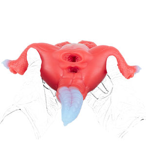 GEEBA Masturbatore Maschile Fantasy Drago Rosso, <span class=keywords><strong>Silicone</strong></span>, Doppio Canale, Vagina Realistica, Giocattolo per Adulti - Product Image 6