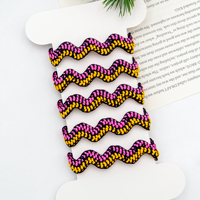 Ruban Ric Rac Tissé Écologique Gordon 8CM Motif Zig Zag 100 Mètres par Rouleau Point Coloré pour Emballage de Vente au Détail et Cadeaux