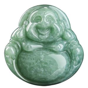 Pendentif Bouddha en jadéite naturelle vert pois, bijoux pour femmes, style bouddhiste chinois, cadeau avec certificat d'évaluation FG29 - Product Image 5