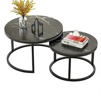 Ensemble de tables basses d'appoint rondes et durables en métal, style nordique moderne et minimaliste pour salon