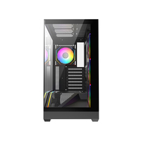 Full View Mid Tower ATX Gaming Case Tempered Glass Front and Side With Cooling Holes Supports 360mm Top Radiator Port in Stock