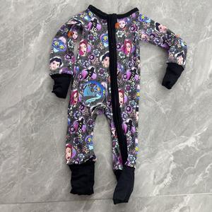 ชุดจั๊มสูทและเสื้อแขนสั้นสำหรับเด็กทารก ลายพิมพ์ K-pop พร้อมซิป YKK แบบสองทาง  กล่องสุ่มสปริง Zs RTS  ผลิตจากใยไผ่ - Product Image 1