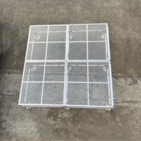 Scène d'assemblage en alliage d'aluminium, scène en acrylique réglable pour mariage, fête, plateforme de scène transparente