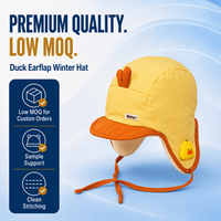 Chapeau de trappeur matelassé en fausse fourrure avec oreilles d'animaux de dessin animé, sangle sous le menton, pour tout-petits et enfants, faible MOQ, prix d'usine