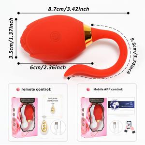 بيع بالجملة تصنيع المعدات الأصلي لعبة شرجية تحكم في التطبيق مزدوج في الشرج لعبة جنسية روز لعبة التوصيل الشرجي المحفز الجنسي للنساء - Product Image 6