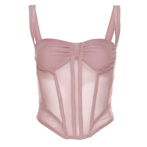<span class=keywords><strong>Débardeur</strong></span> sexy moulant en <span class=keywords><strong>maille</strong></span> transparente avec col à nœud et baleines, nouvelle collection printemps pour <span class=keywords><strong>femme</strong></span>, vente en gros - Product Image 5