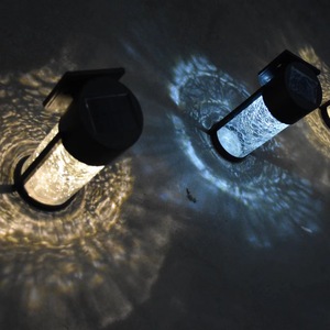 Lampe solaire à verre craquelé pour allée, éclairage extérieur étanche pour clôture de jardin, lumière blanc chaud, 6-12 heures de fonctionnement continu - Product Image 3