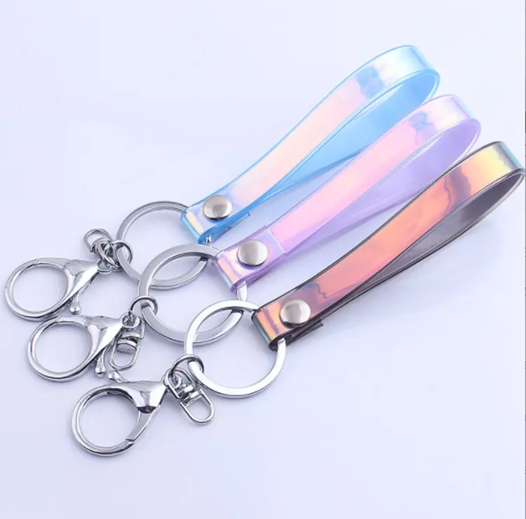 New Arrival Shinning Wristlet Strap Keychain PVC Keychain Strap for DIY Keyring Accessories