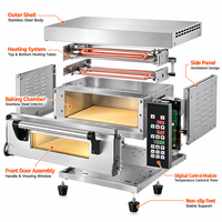 Four électrique de table commercial 900W à commande numérique en acier inoxydable, four de cuisson à porte simple, garantie 3 ans pour boulangerie-café, neuf