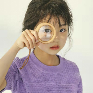 लकड़ी के हाथ में ताल बच्चों खिलौना आवर्धक कांच - Product Image 5