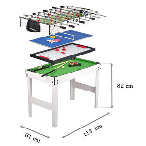 Mesa Multifuncional de MDF 4 en 1 para Niños y Familia - Futbolín, <span class=keywords><strong>Billar</strong></span>, Tenis de Mesa, <span class=keywords><strong>Plegable</strong></span> Clásica con Accesorios - Product Image 1