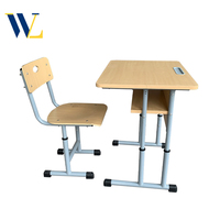 Modèle de base de mobilier scolaire personnalisable bureau et chaise réglables pour établissements d'enseignement